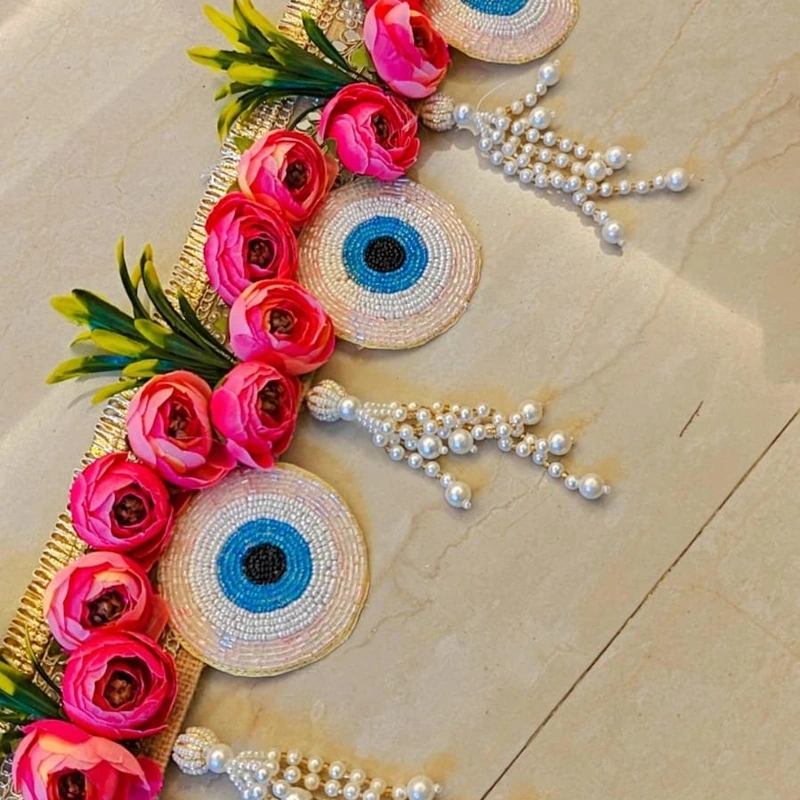 Pink Floral Evil Eye Bandarwal 40 Inch