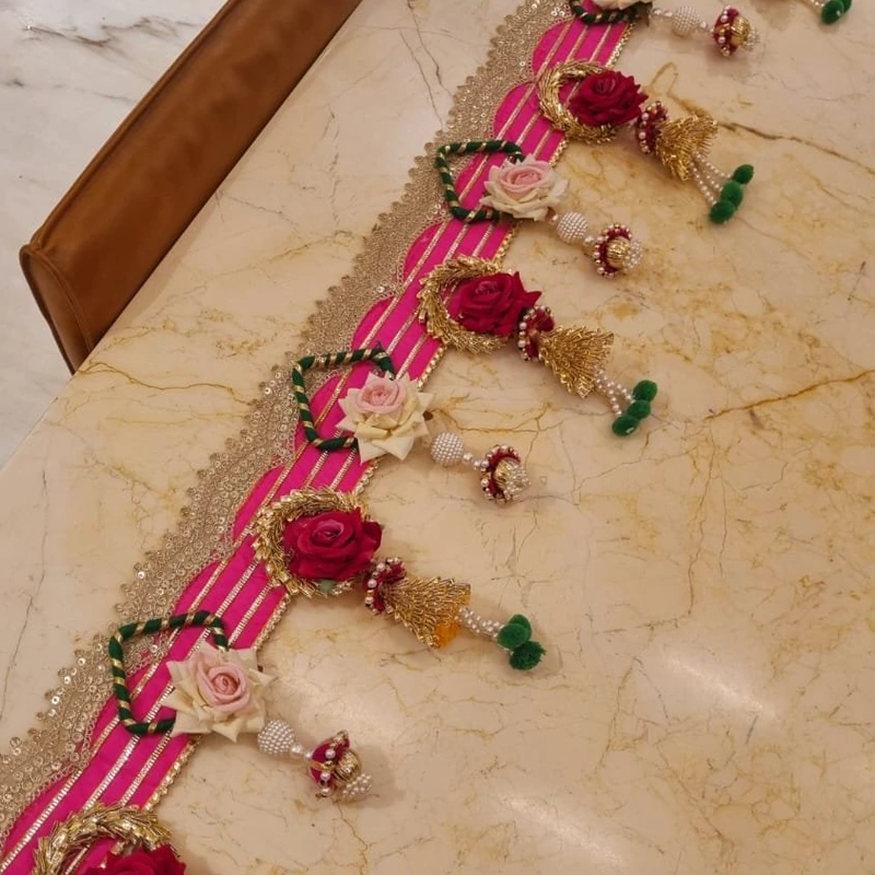 Pink Floral Gota Patti Bandarwal 40 Inch