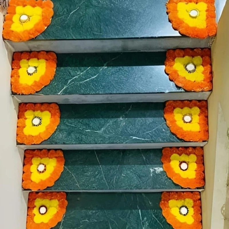 Set of 12 Marigold T-Light Rangoli