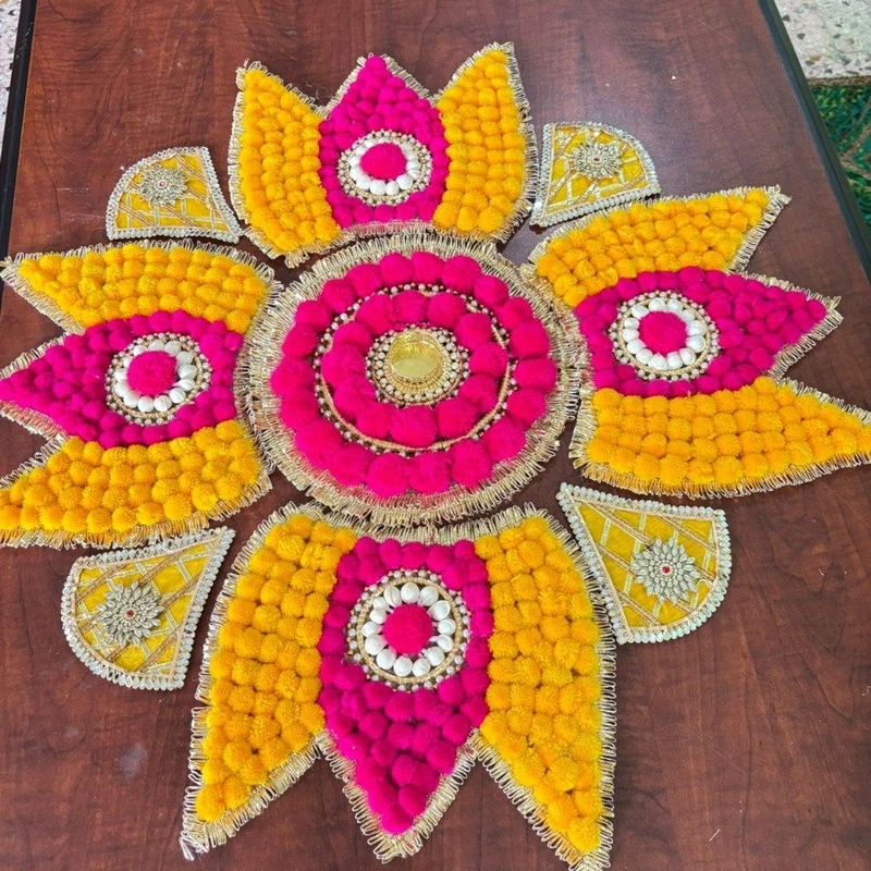Multi Colour Floral Rangoli