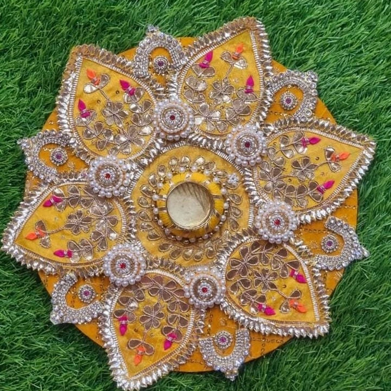 Yellow Gota Patti Rangoli