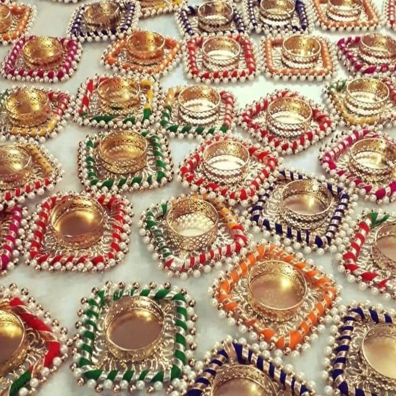 Set of 10 Multi Colour Gota Patti T-Lights
