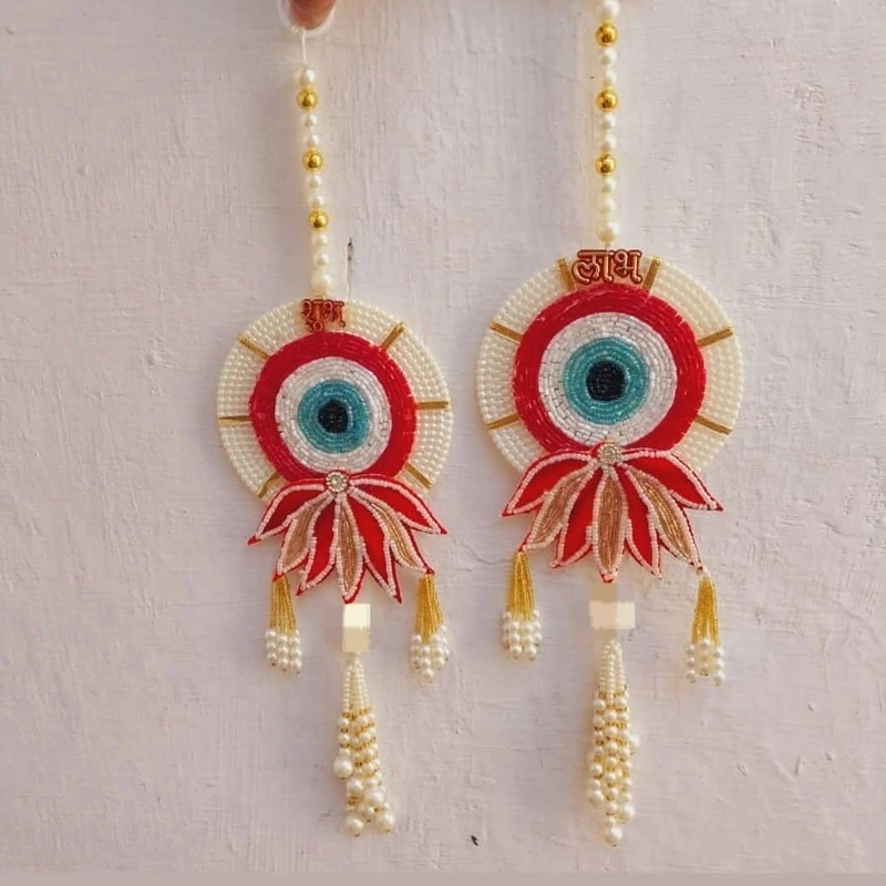 Beads Evil Eye Shubh Laabh Wall Hanging