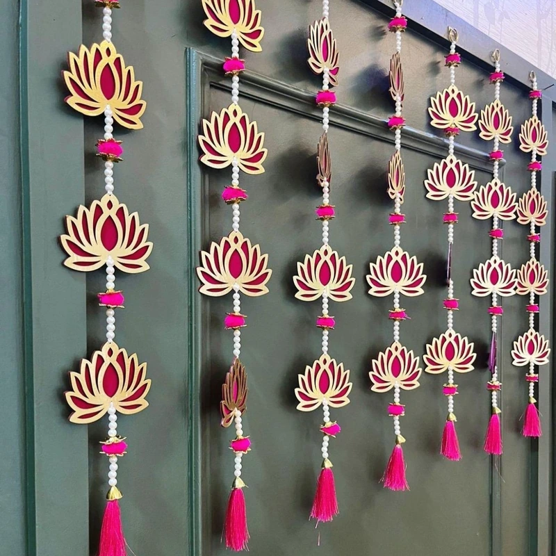 Pink Lotus Festive Wall Hanging 24 Inch (Set of 10)