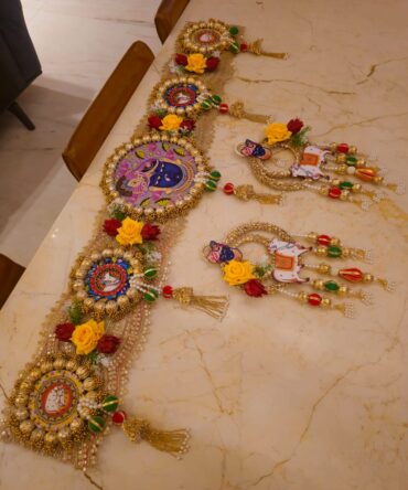 Golden Floral Pichwai Bandarwal (Shrinath Ji) 40 Inch