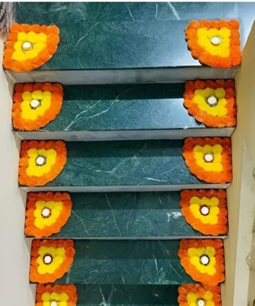 Set of 12 Marigold T-Light Rangoli