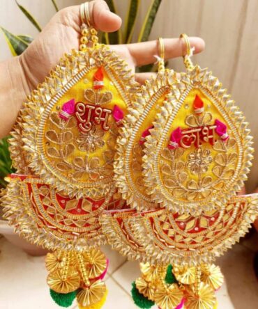 Gota Patti Shubh Laabh Wall Hanging (1 Pair)
