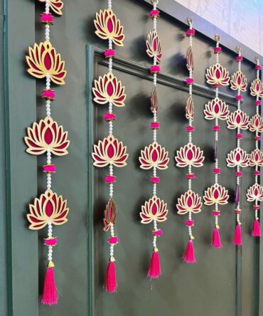 Pink Lotus Festive Wall Hanging 24 Inch (Set of 10)